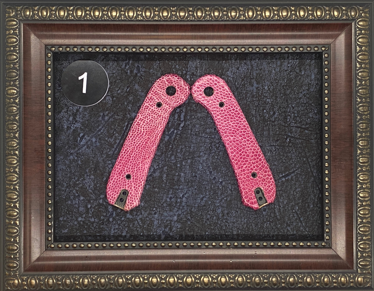 Raspberry Ostrich Leg Leather Scales - Knafs Lander 1