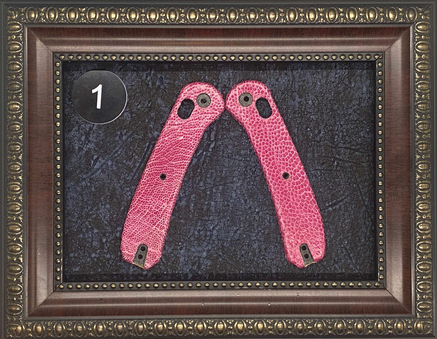 Raspberry Ostrich Leg Leather Scales - Knafs Lander 2