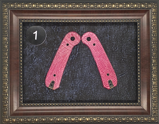 Raspberry Ostrich Leg Leather Scales - Knafs Lander 1